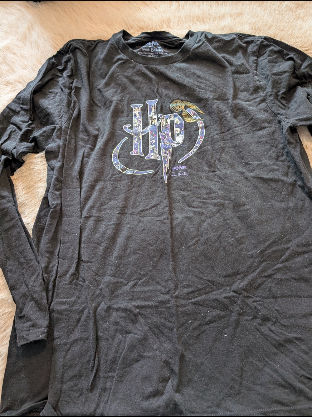 Vera Bradley Women's Black Long Sleeve Tee HARRY POTTER